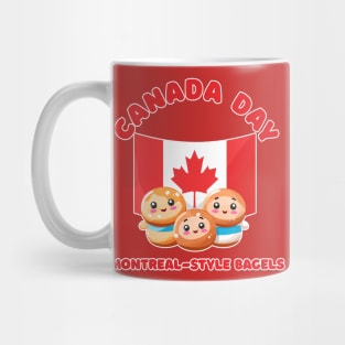 Canada Day Funny Kawaii Montreal-Style Bagels Mug